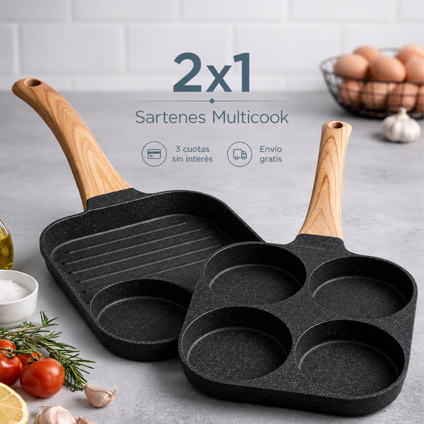 2x1 en Set Sartenes Multicook Explori - Roca Volcánica